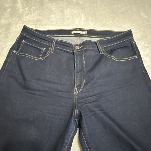 LEVI’S 724 HIGH RISE STRAIGHT Jeans Women’s Size 34 US 16 Dark Wash Stretch - Picture 12 of 13